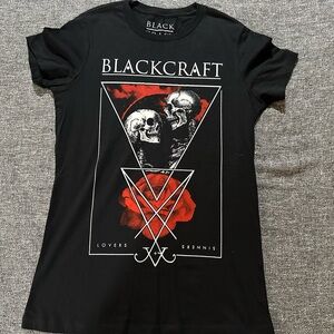 Blackcraft Black Short-Sleeve Graphic Tee with Red Accent